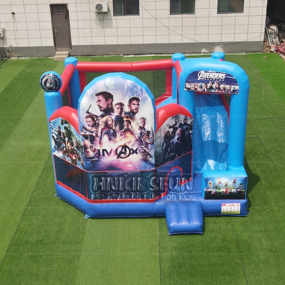 Colorful Castle Shaped Inflatable Bounce House with Slide for Kids Party Rental or Home Use Features Fun Game Character Themes