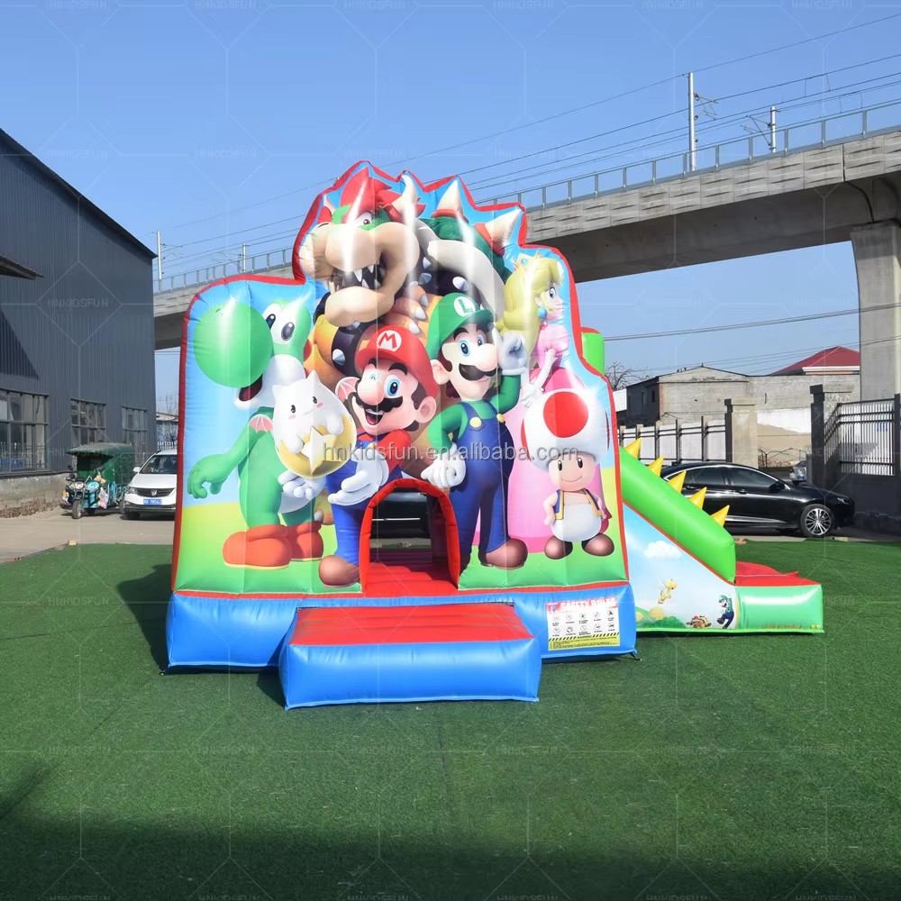 Outdoor Adult Commercial Moonwalk Jumper Bounce Slide Combo with Pool Mario Bouncy Castle Inflatable Bounce House for Kids