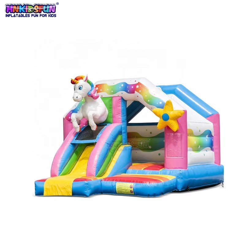 KFC65-Hot Sale Unicorn New Design Inflatable Bouncer Bounce House Kids Inflatable Jumping Castle Bouncy Castle Commercial with Slide