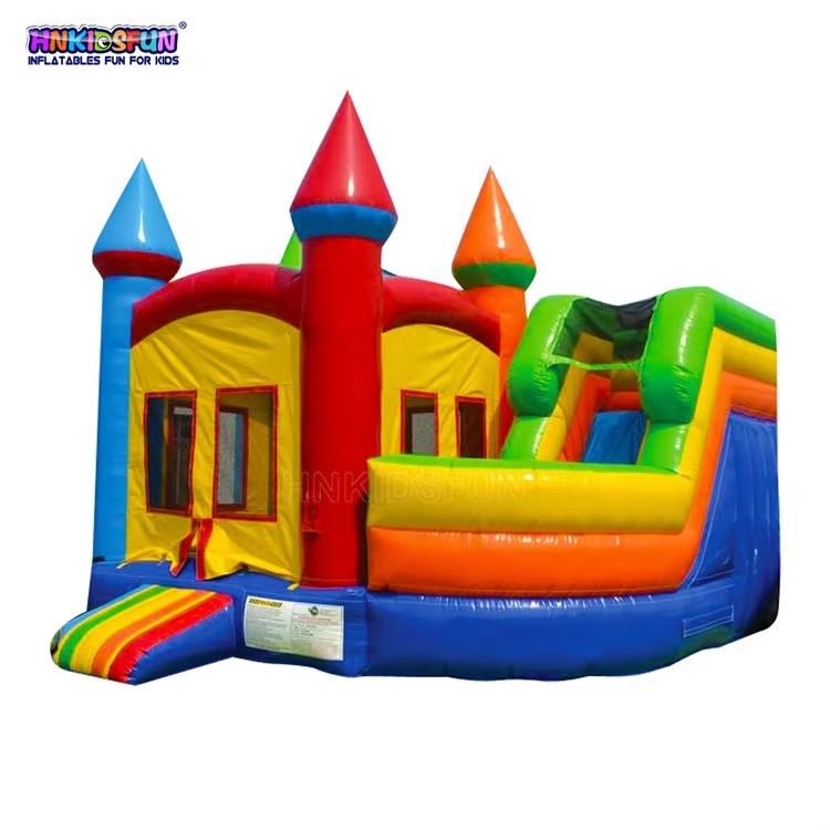 KFC68-Colorful Commercial Grade Inflatable Combo Party Rental Bouncy Jumping Castle Bounce House for Boys and Girls