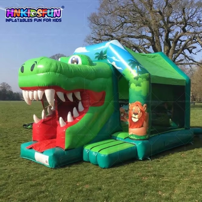 KFC113-Cheap Price Inflatable Bounce House Jungle Zoo Crocodile Theme Commercial Bouncy Castle
