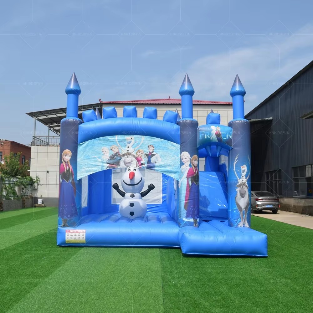 KFC121-Commercial Inflatable Frozen Combo Moonwalk Inflatable Bouncer Slide with Elsa and Anna