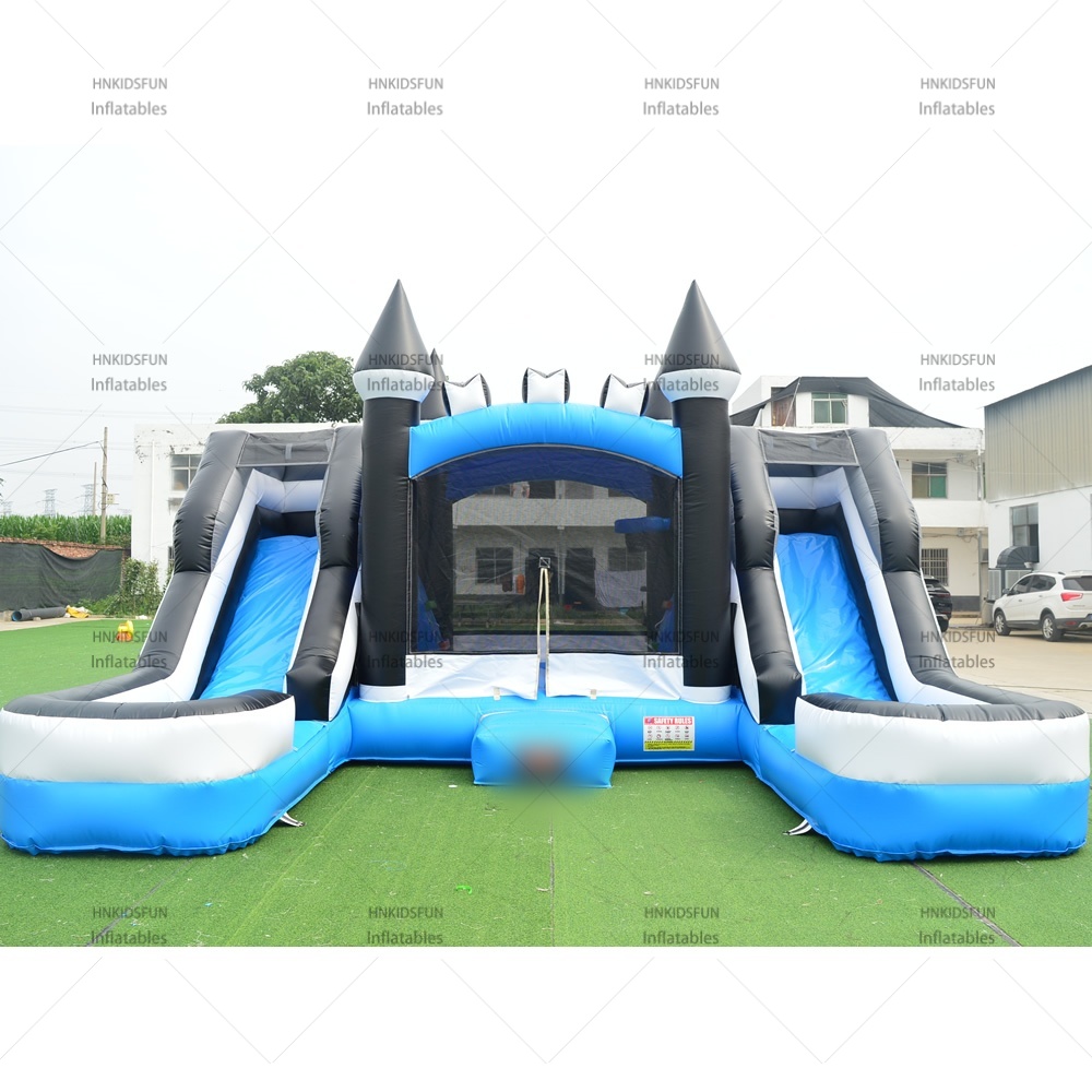 KFC213 Commercial PVC Castle Inflatable Bounce House Combo, Kids Jumping Castle with Double Dry Slides for Party Rental Backyard