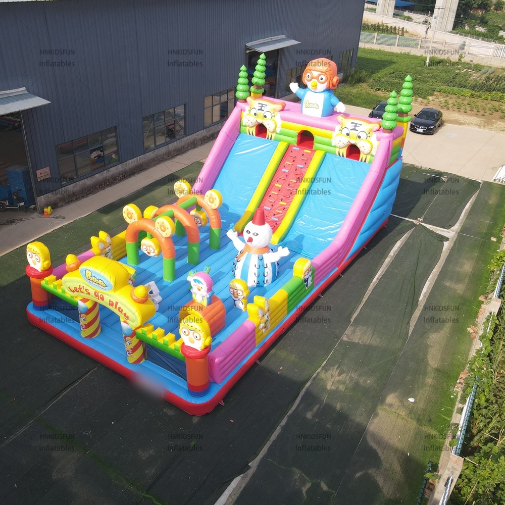 KFC216  Commercial Grade Inflatable Penguin Theme Bounce Slide 15*8m, PVC Inflatable Jumping Castle Bouncer for Amusement Park Carnival Event