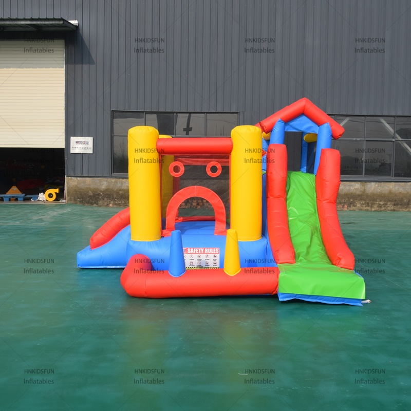 KFC221 Multi Slide Colorful Inflatable Bounce House With Dry Slide, Commercial PVC Kids Jumping Bouncy Castle for Party Rental