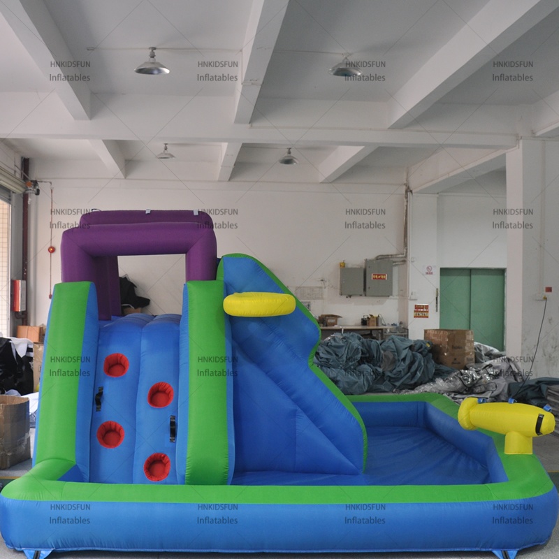 KFC233 Multi Function Inflatable Bounce Castle With Dry Slide, Climbing Wall & Target Game, Kids Jumper Bouncy House For Outdoor Party