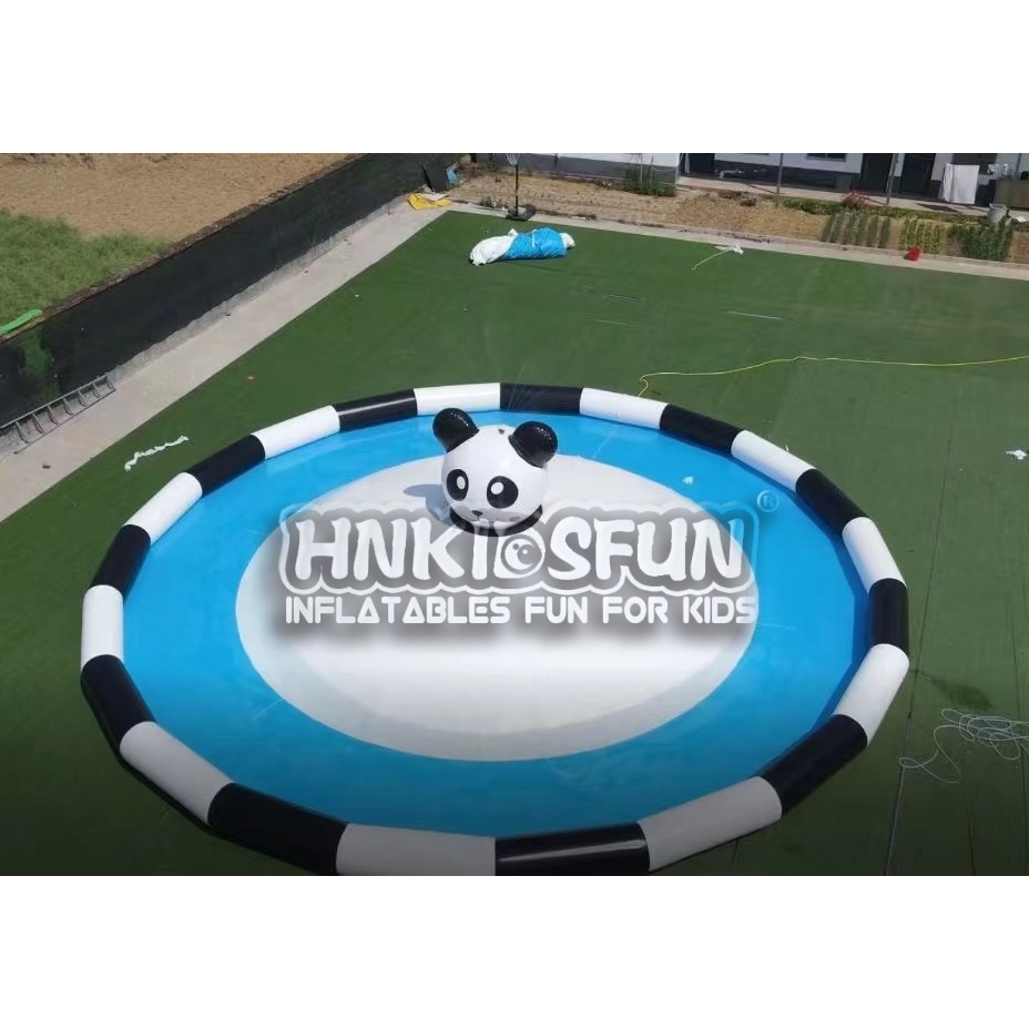 KFW003 Panda Theme Round Inflatable Water Pool, Commercial PVC Inflatable Splash Pool With Panda Sprinkler For Kids Outdoor Water Park