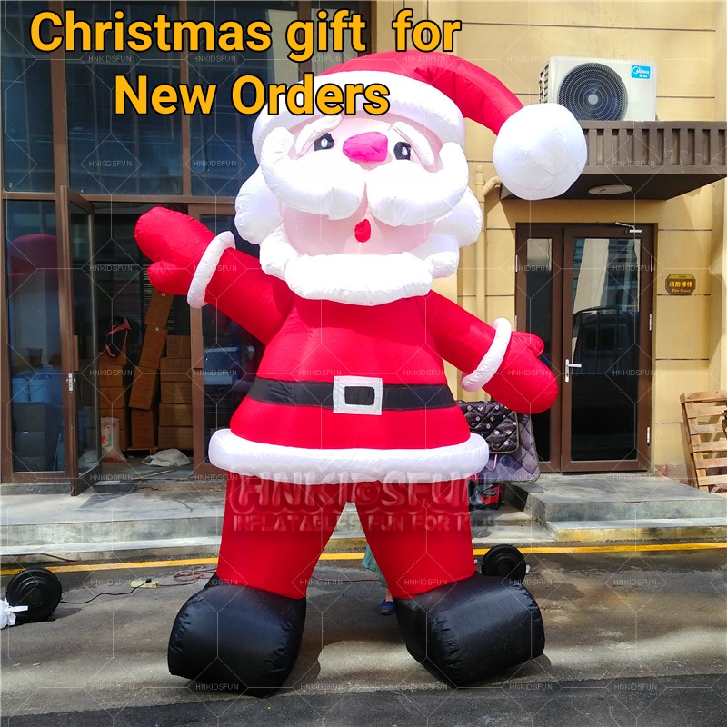 Custom 10 to 30ft Inflatable Christmas Inflatable Illuminated Santa Claus Balloons for Event Parties Commercial Plaza Park Decor