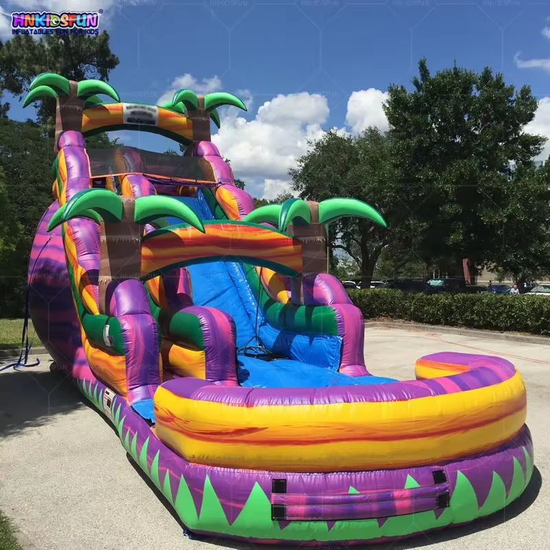 Commercial Detachable Pool Inflatable Purple Rush Water Slide for Garden School Tropical-Inspired Inflatable Swimming Pool