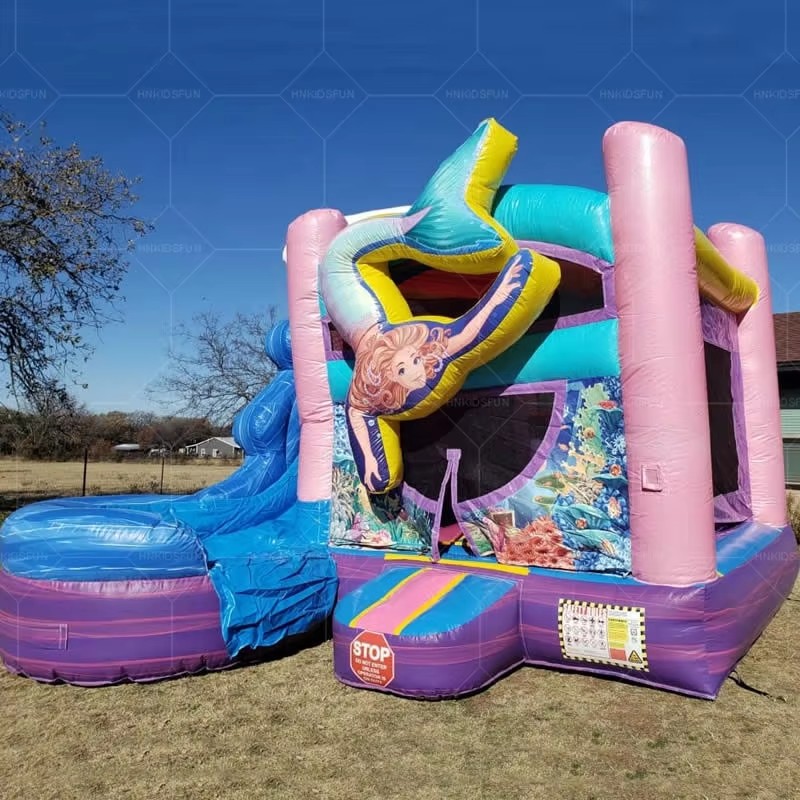 KFC81-Innovative Design Commercial Party Pink Mermaid Inflatable Bouncy Castle Inflatable Bouncer Slide Mermaid Bounce House for Kids