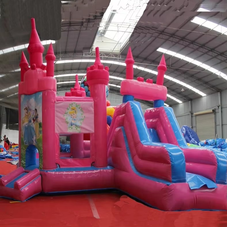KFC85-Inflatable Bouncer Princess Jumping Castle Dry and Wet Princess Bounce House Inflatable Slide Combo Bouncy Castle