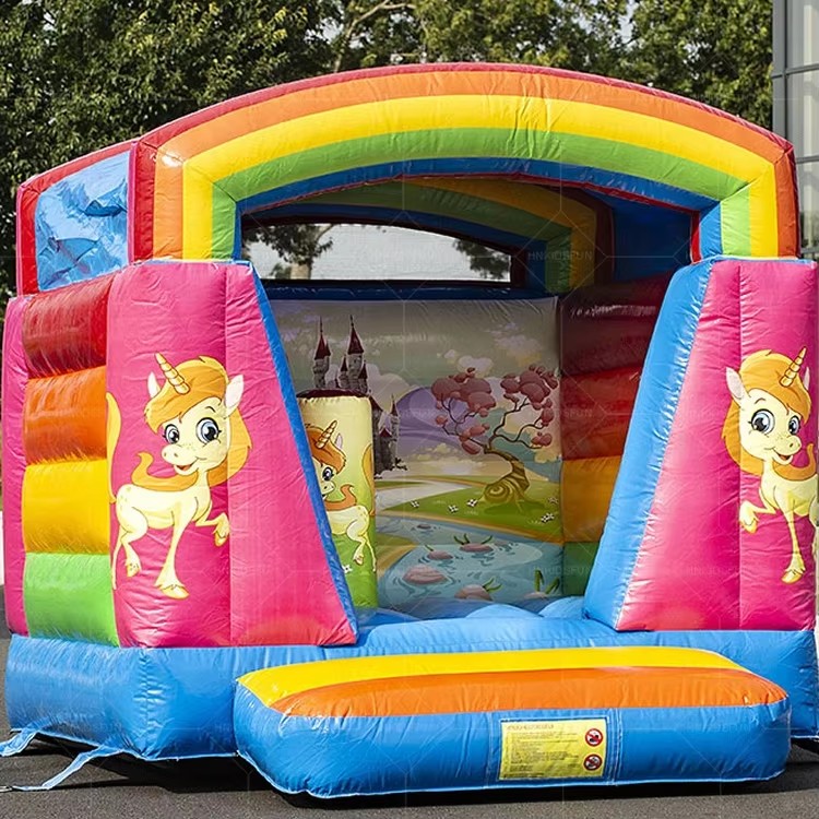 KFC87-Trampoline Jump Castle Commercial Grade PVC Inflatable Bouncer Jumping Castle with Slide Infant Toy for Kids air Blower