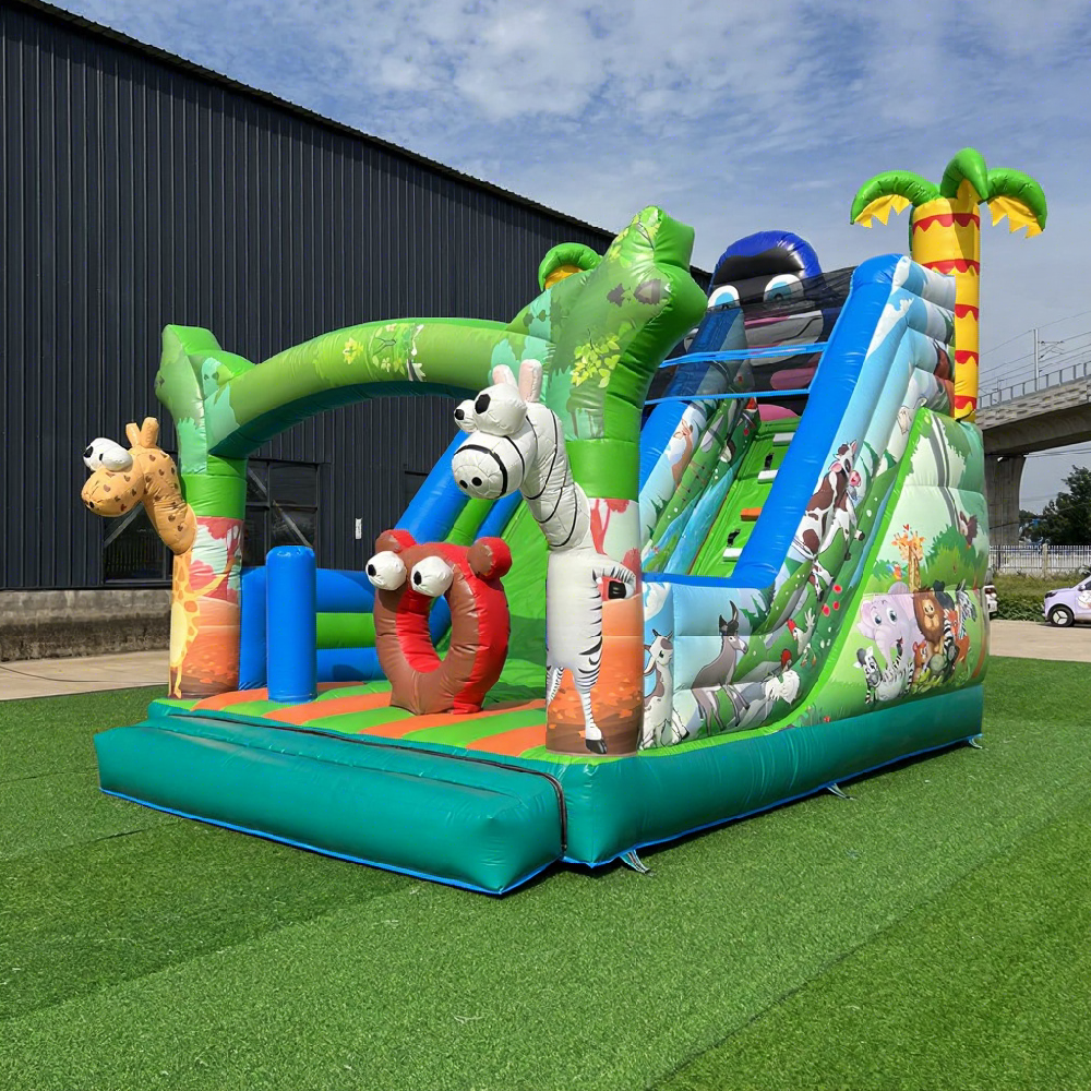 Outdoor Inflatable Water Slide Animal Theme Green Commercial Grade Big Water Slide for Kids and Adults