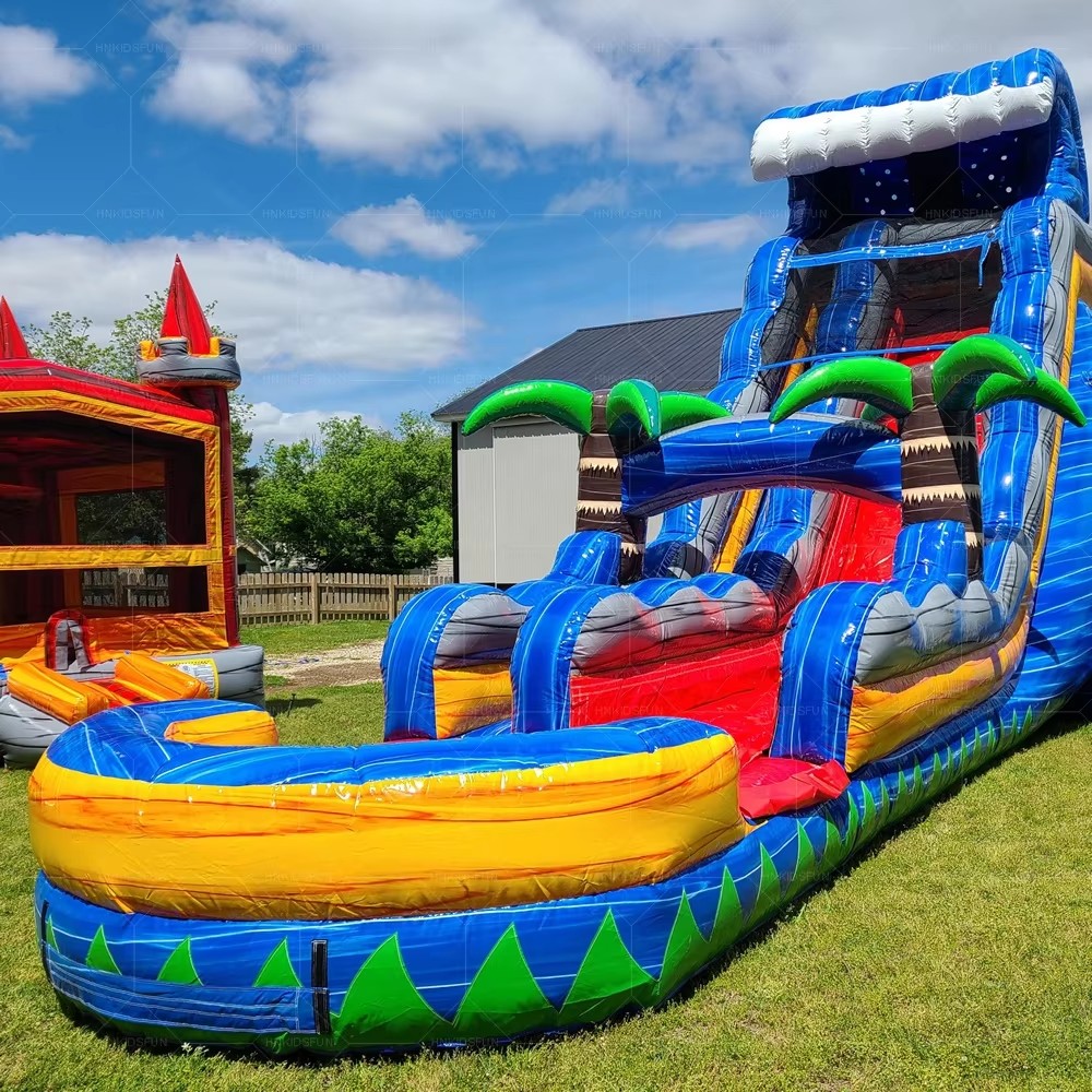 KFS059-Wholesale Outdoor PVC Inflatable Water Slide for Commercial Use with Pool-Rentals Adventure Activities Adult