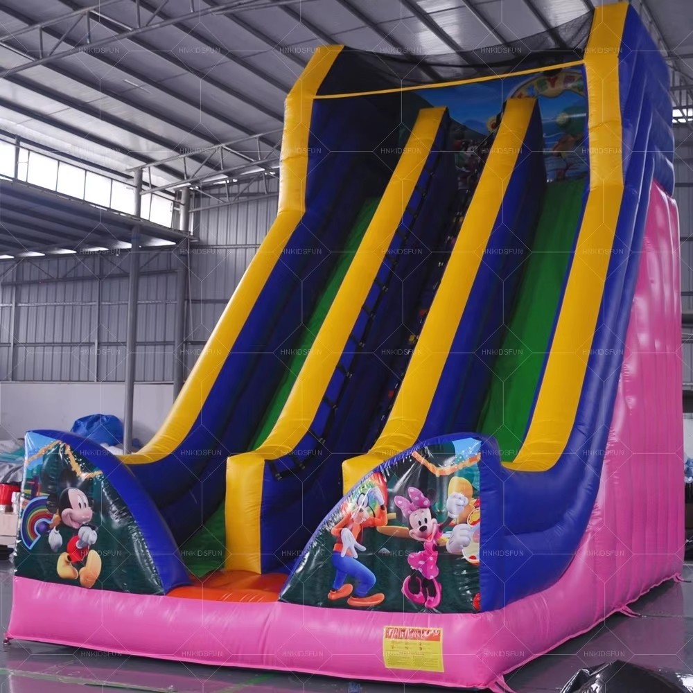 KFS067-Commercial Mickey Mouse Jumping Castle with Slide & Dry Slide Combo Inflatable Bouncer