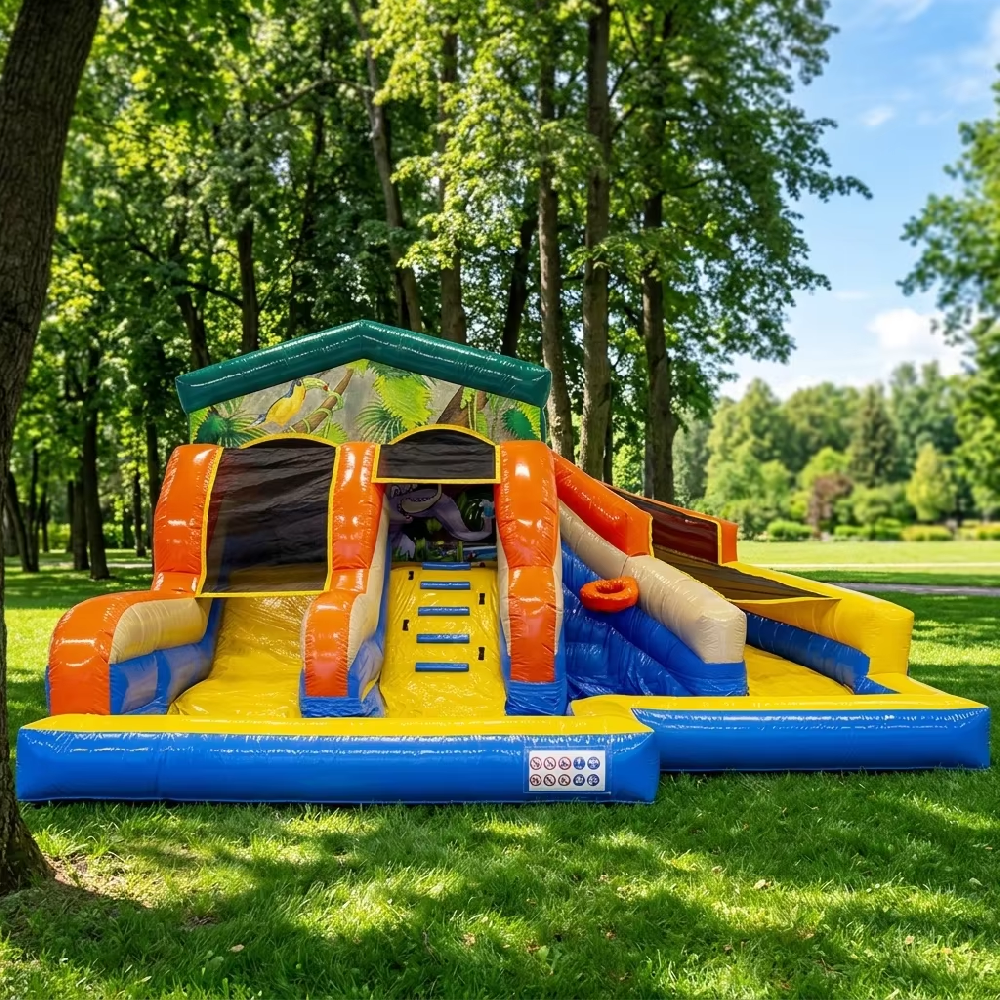 KFS072-Commercial Double Lane Inflatable Water Slide 2 Lane Water Slide Inflatable Water Slides With Pool Backyard Playground