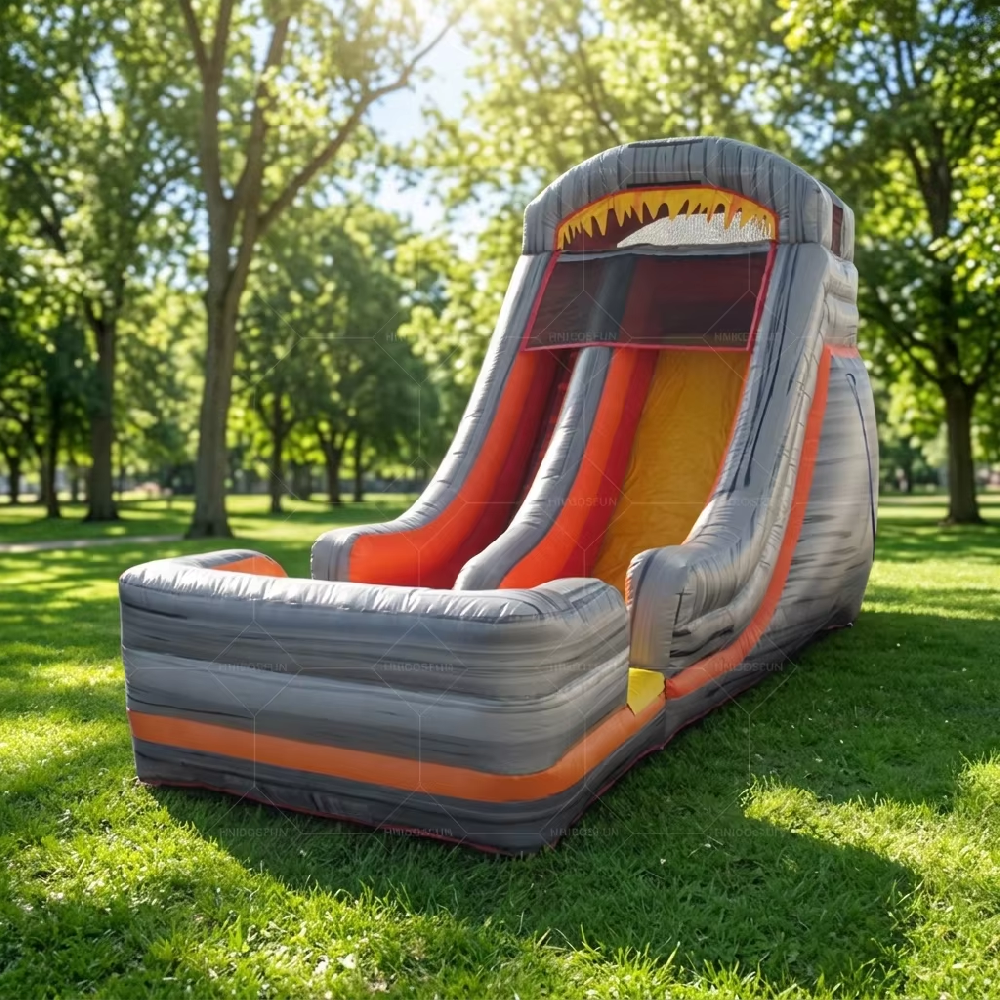 KFS079-Factory Direct Inflatable Water Slide with Detachable Pool Marble Grey Design Kids Water Playgrounds for Summer & Outdoor Fun