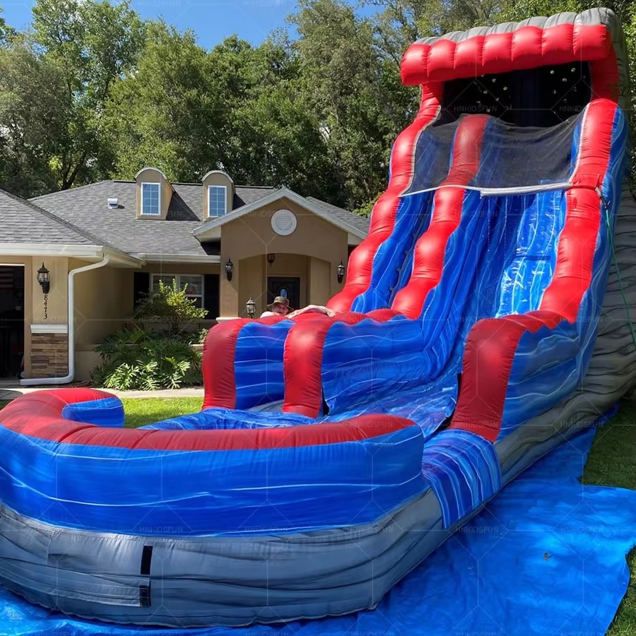 KFS081-Outdoor Giant Commercial Inflatable Backyard Tsunami Water Slide Wave Water Slides With Pool