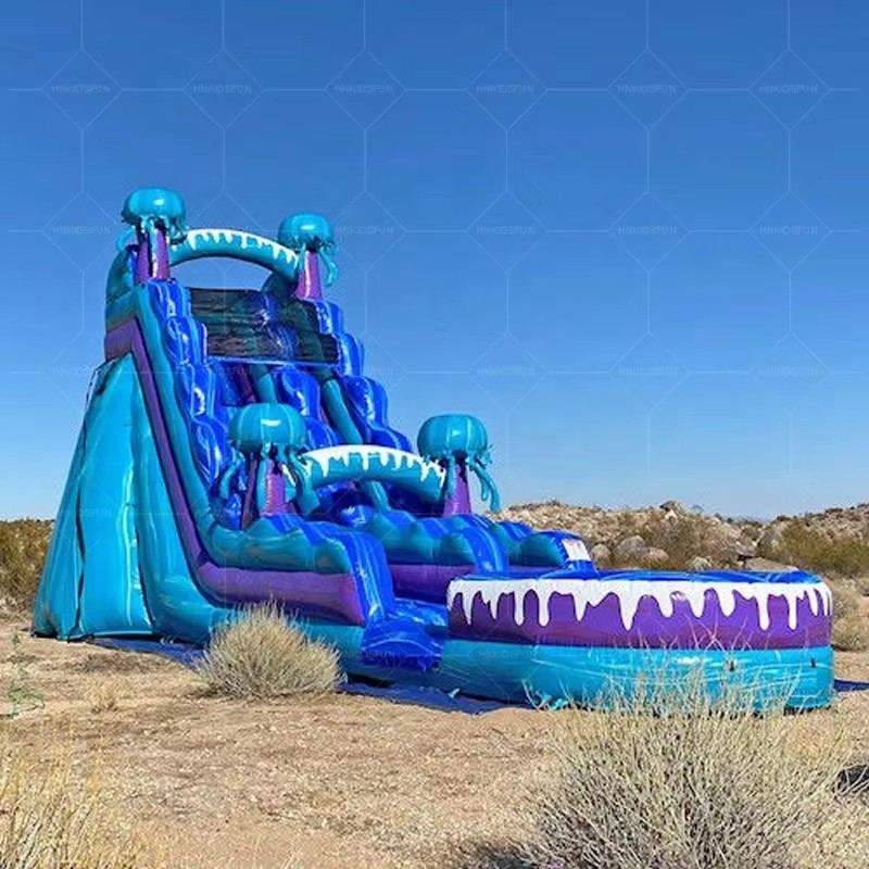 KFS087-Water Slide Inflatable Outdoor Commercial Wet Slides with Splash Pool for Kids and Adults with Blower