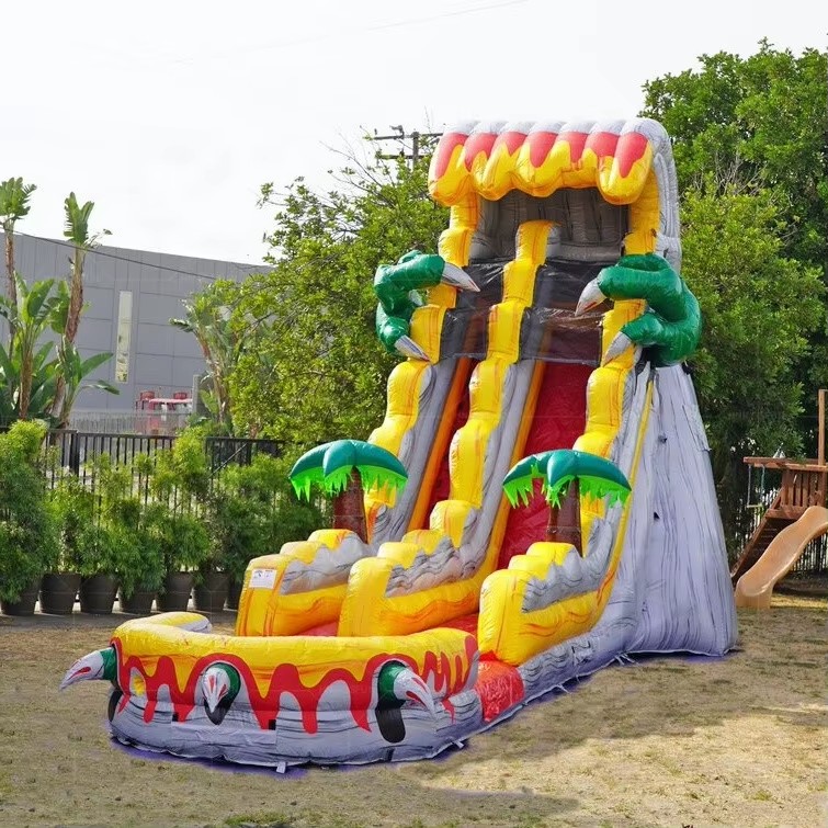 KFS095-Theme Dinosaur 0.55 mm PVC Giant Inflatable Pool Slide for Adult Commercial Inflatable Waterslides for Sale