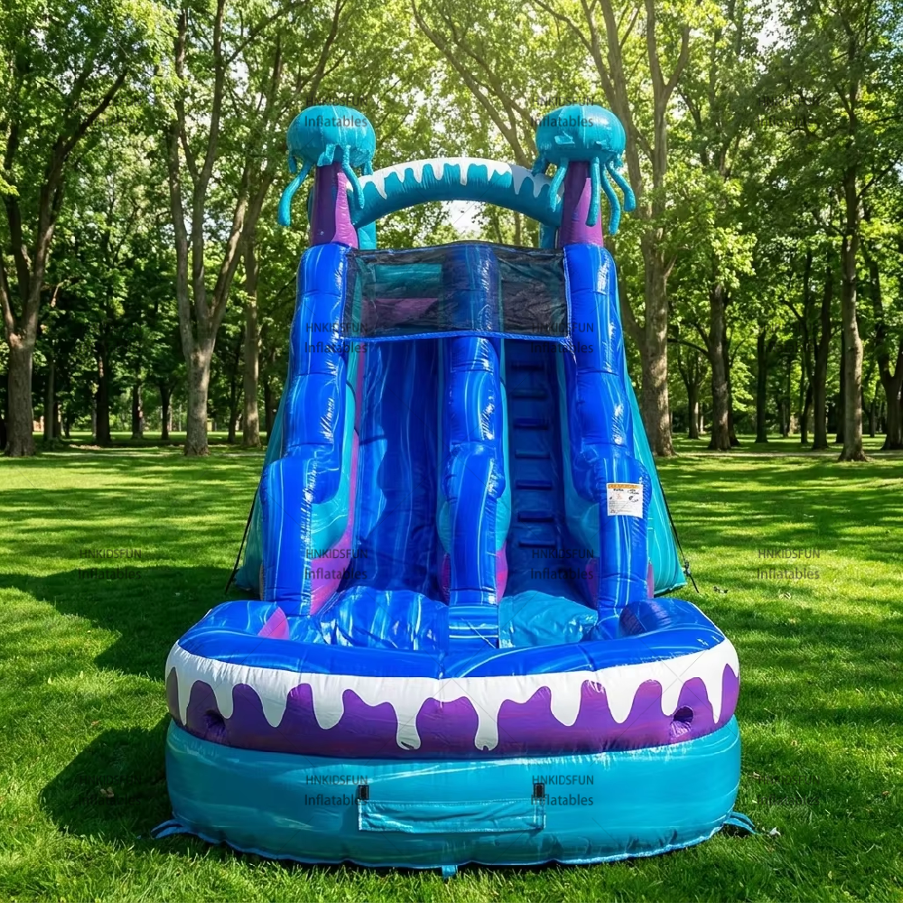 KFS098-Outdoor Commercial Adult Water Slide Inflatable Bouncy Slide Inflatable Waterslide with Pool for Rental