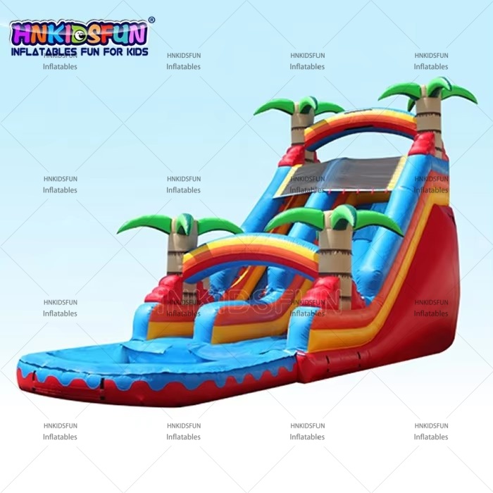 KFS101-Commercial Adult Inflatable House Water Slide Pool Bounce House With Pool