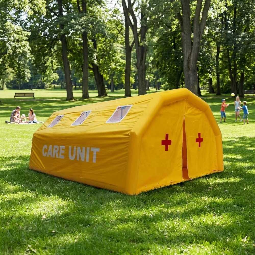 KFT016-Portable Airtight Emergency Red Cross Inflatable Tent / air sealed Inflatable Medical Tent