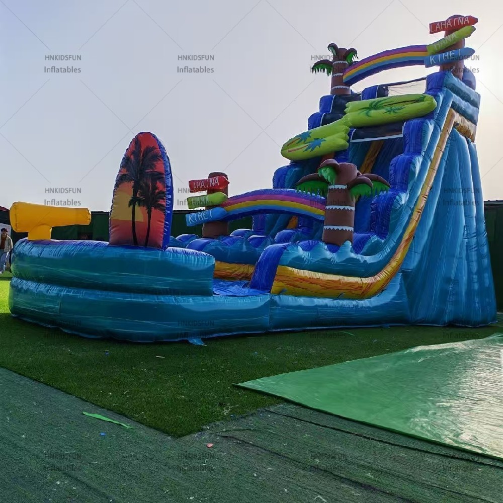 KFS105-Large Water Slide Inflatable Water Slide Pool with Slides Waterslides Inflatable for Adults Outdoor Slide for Kids Party Rental