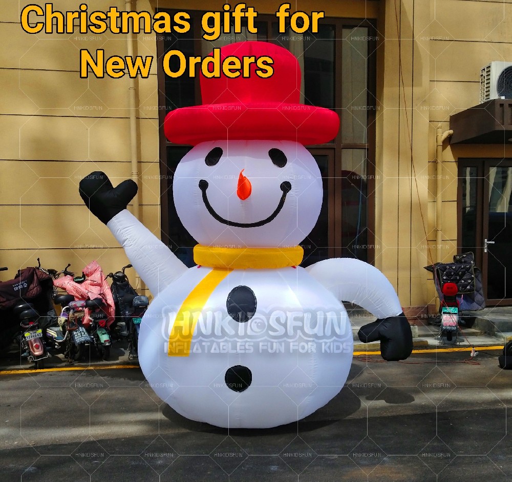 KFD02-Cute Outdoor Inflatable Christmas Snowman Customizable with LED Lights for Decoration