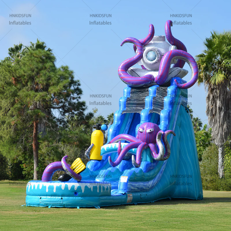 KFS110-Factory Custom Kid Party Game Hot Sale 18ft Slides Palm Party Rental Water Slide With Pool