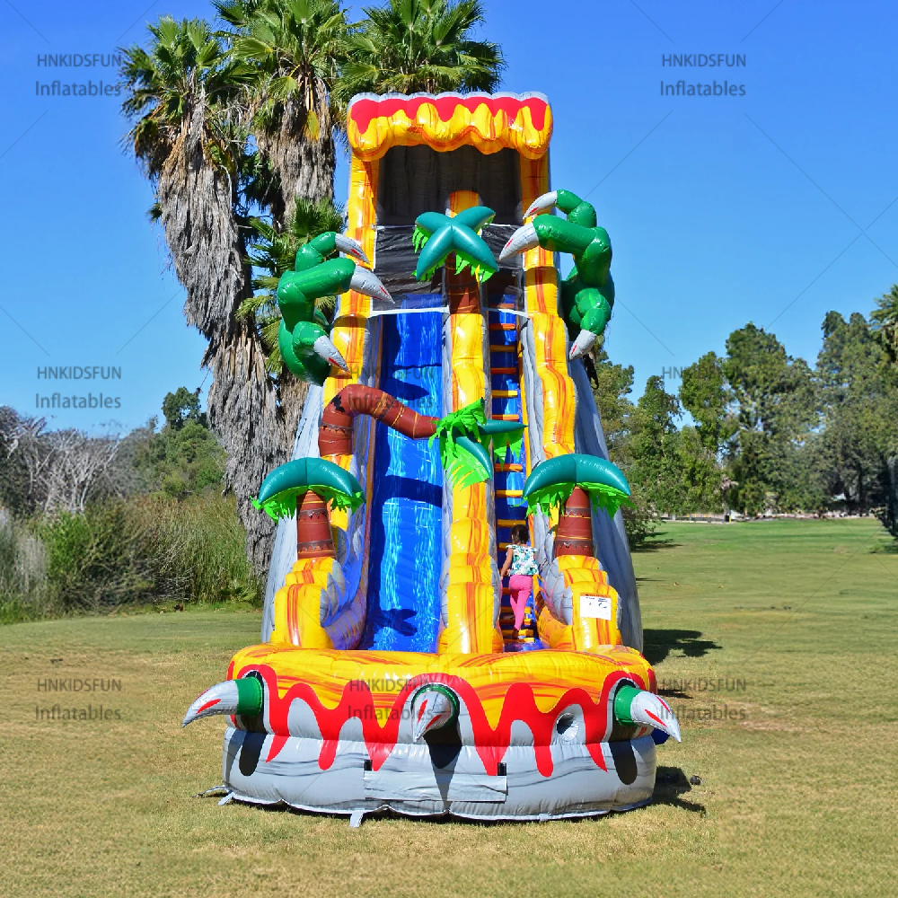 KFS113-Dino Theme Kids Inflatable Water Slide with Pool Backyard Inflatable Water Slide
