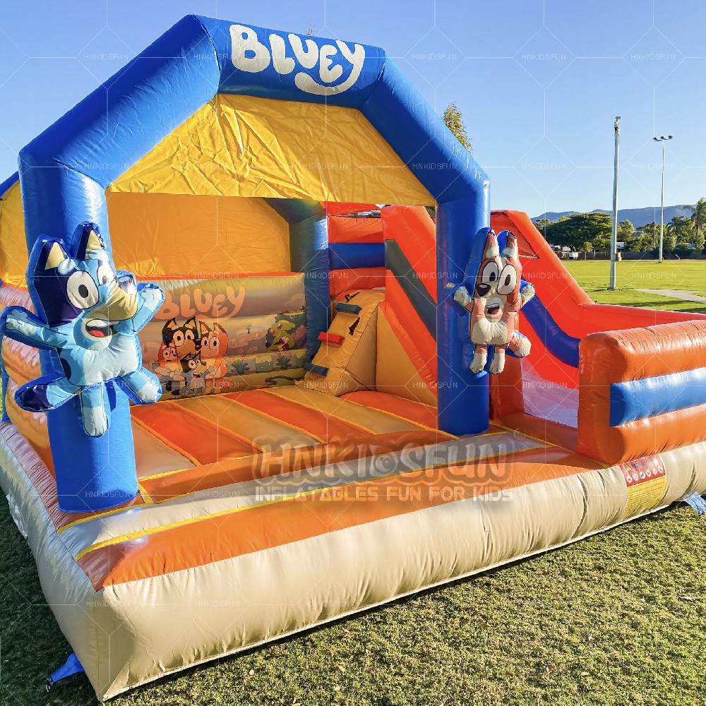 KFC152-Lovely Bluey Theme Amusement Park Multi Color Inflatable Bouncer with Slide Castillo Inflatable Jumping Castle Combo for Sale