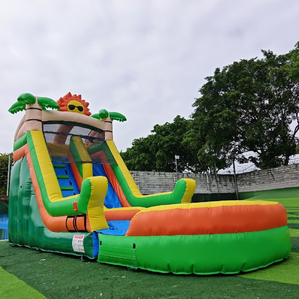 KFS123-Backyard Pvc Palm Tree Bounce House Jumping Castle Giant Adult Tree Tropical Inflatable Water Slides