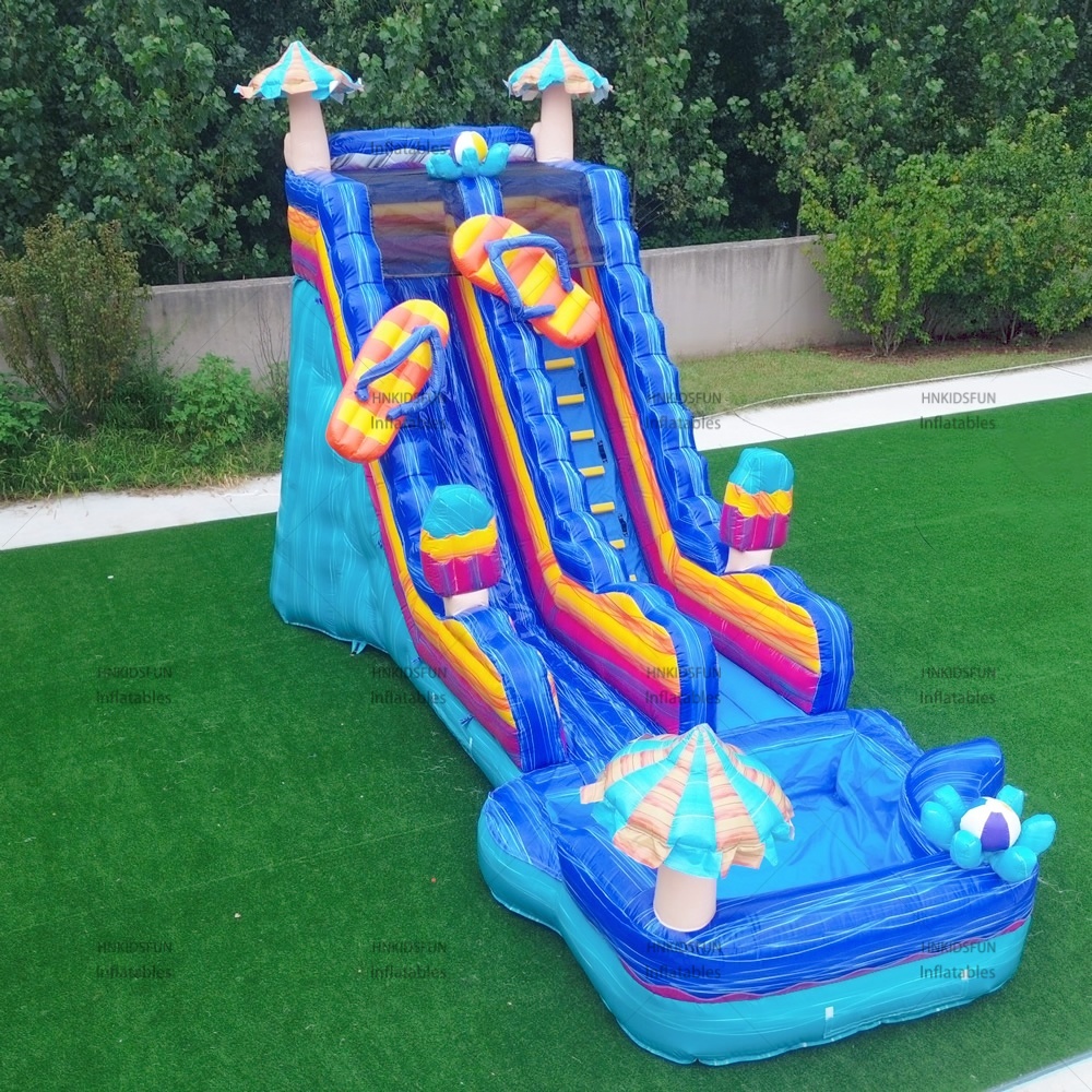 KFS176-25ft Inflatable Water Slide with Pool Commercial Water Slide for Outdoor Party Family Gathering